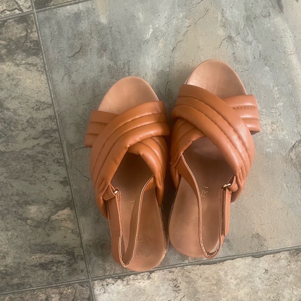 Brown platform sandals